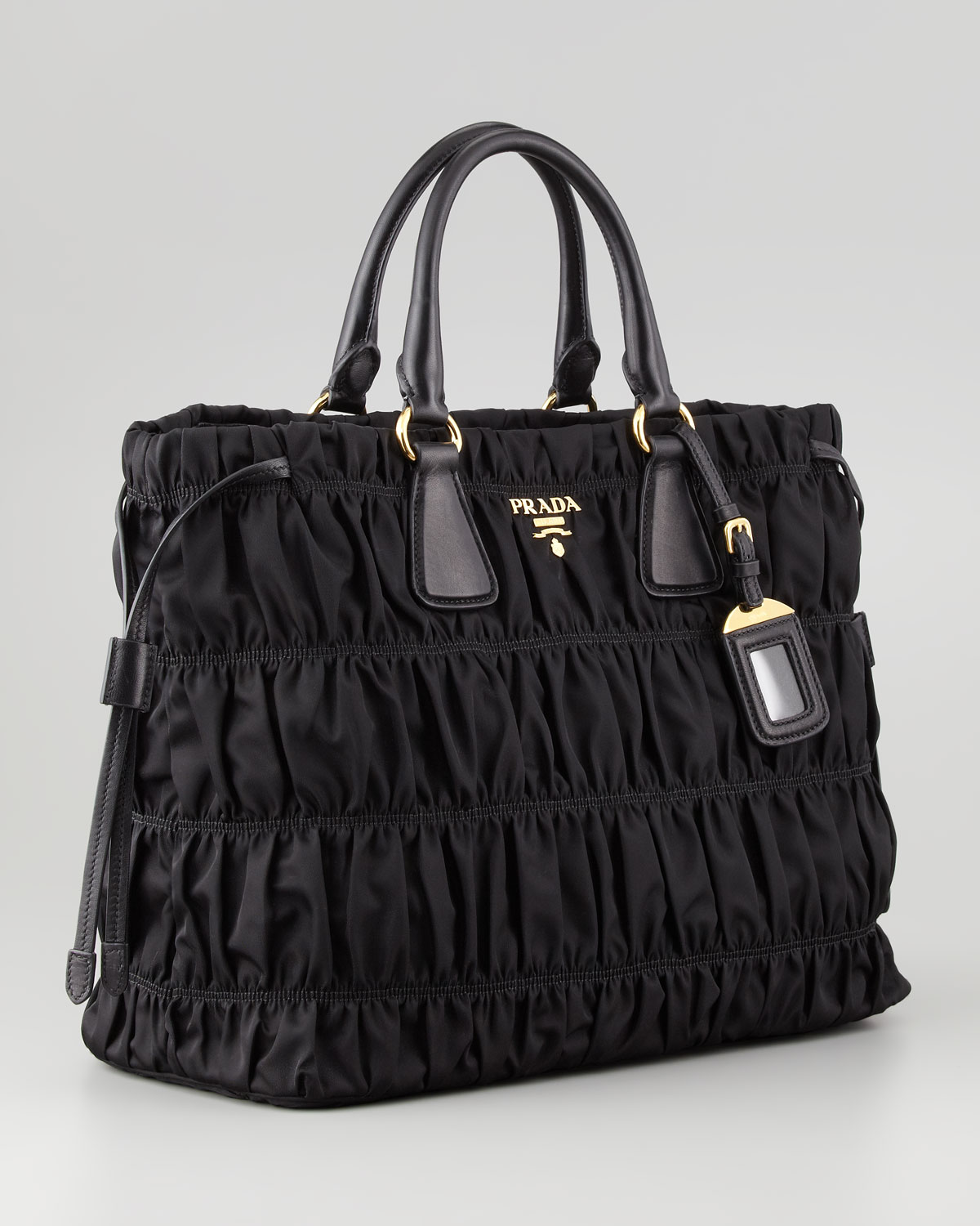 black prada nylon tote bag