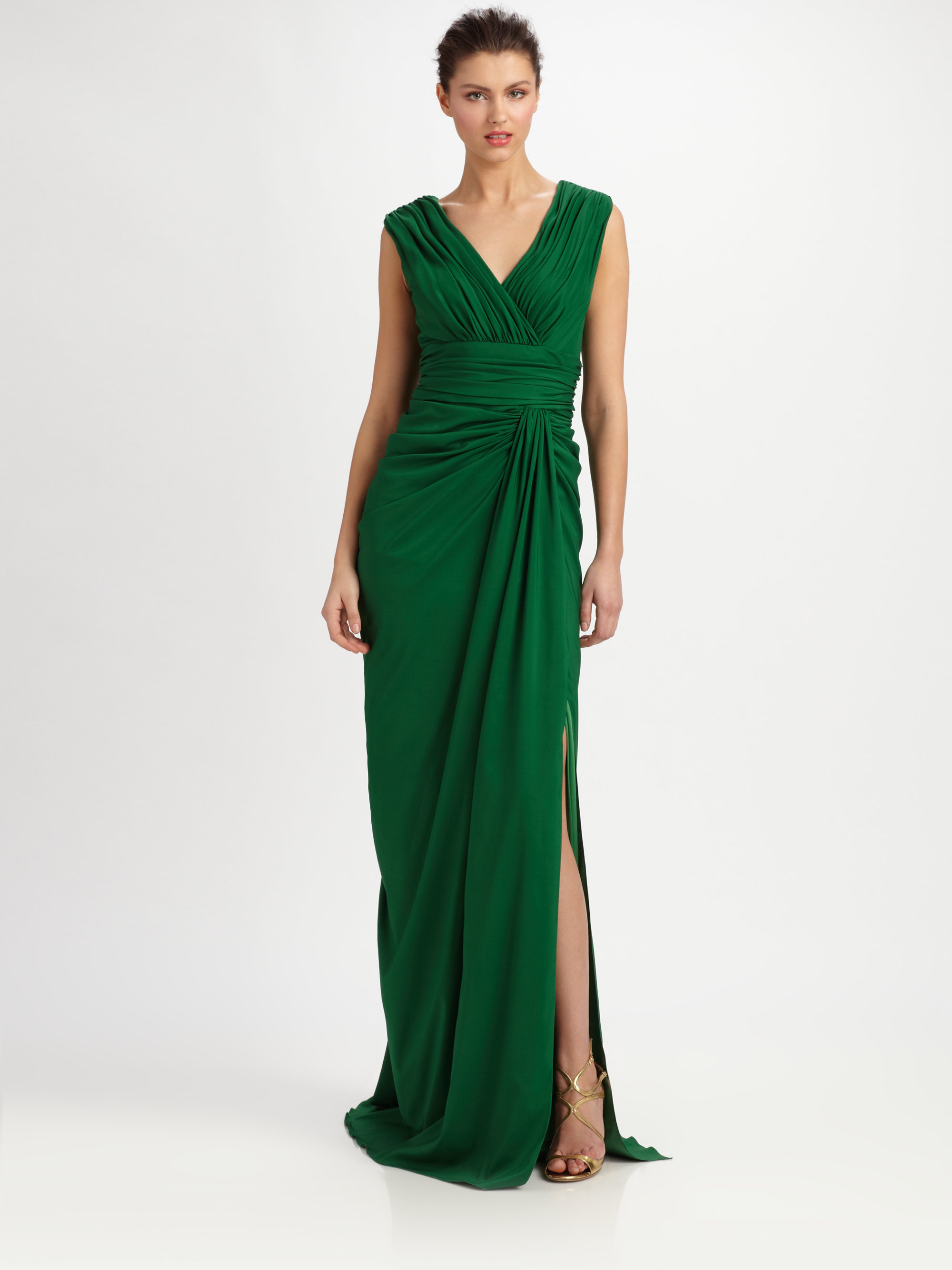 tadashi shoji green dress