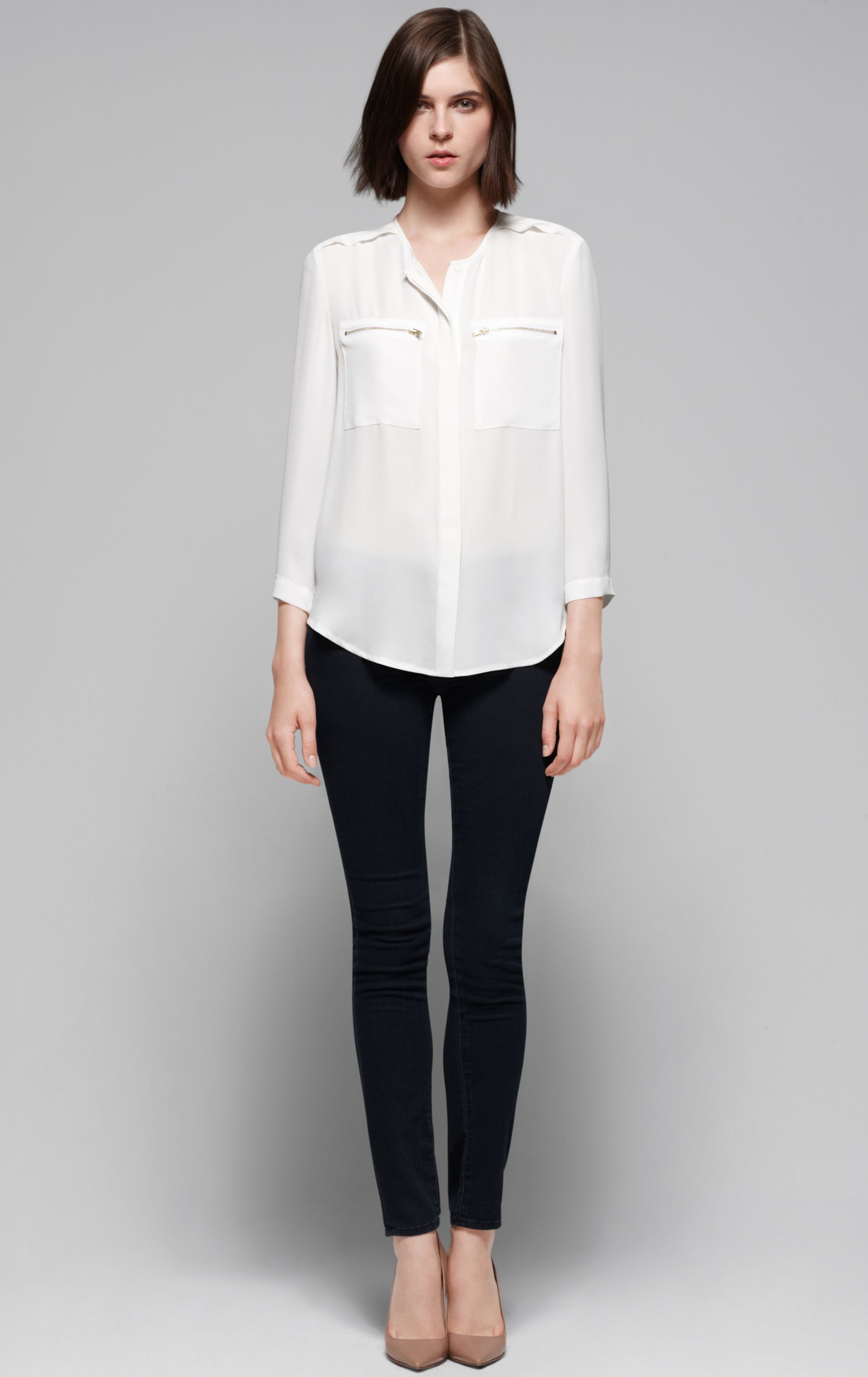 theory silk blouses