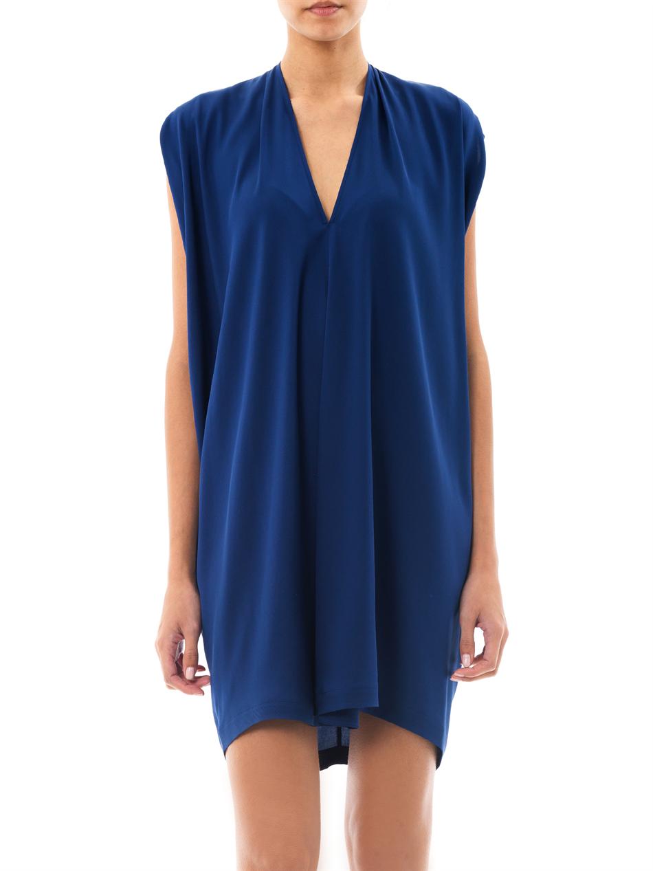 vince blue silk dress