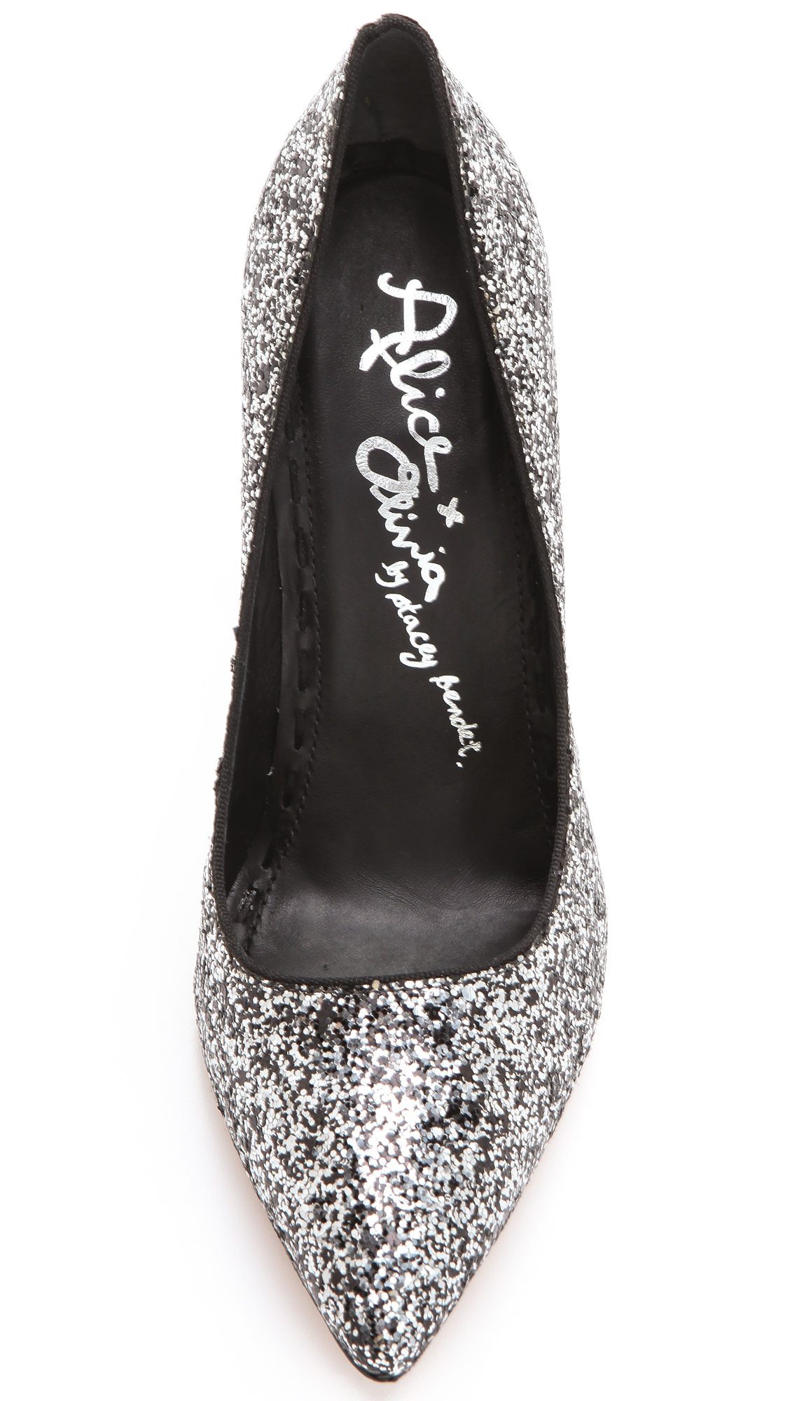 Alice + Olivia Dahlia Sparkle Pumps in Black (Metallic) Lyst Alice + Olivia Dahlia Sparkle Pumps in Black (Metallic) Lyst