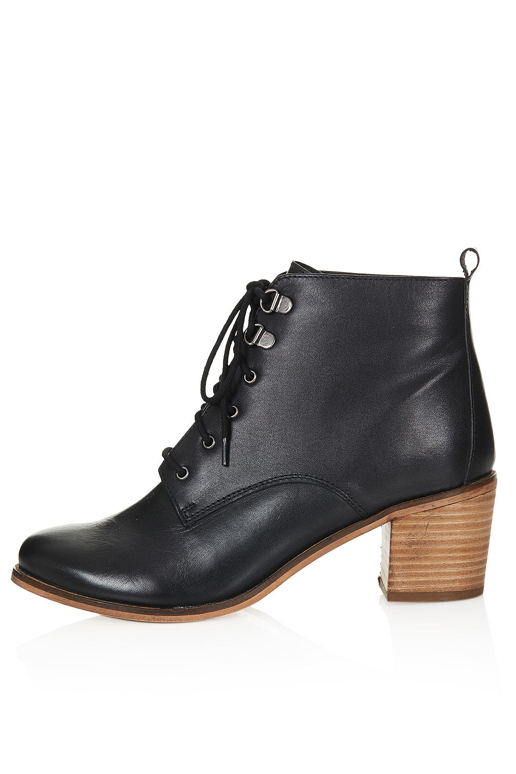 Topshop Stack Heel Boots in Black | Lyst