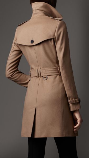 Burberry Wool Cashmere Trench Coat in Brown (camel) | Lyst