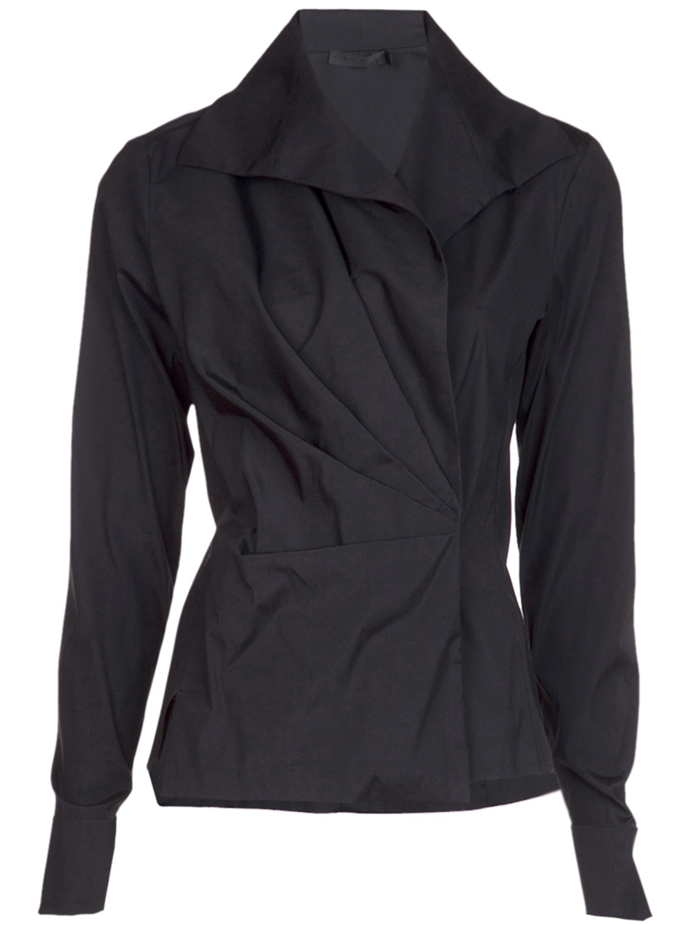Lyst - Donna Karan Fitted Wrap Shirt in Black