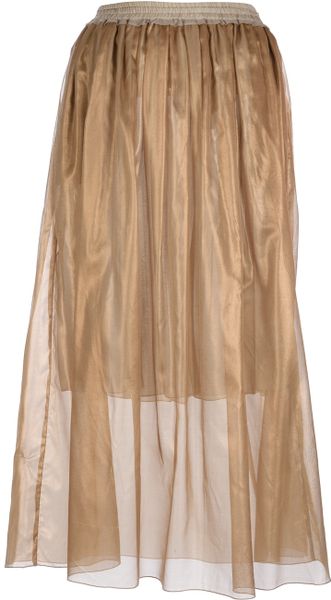 Forte Forte Pleated Silk Skirt in Gold | Lyst