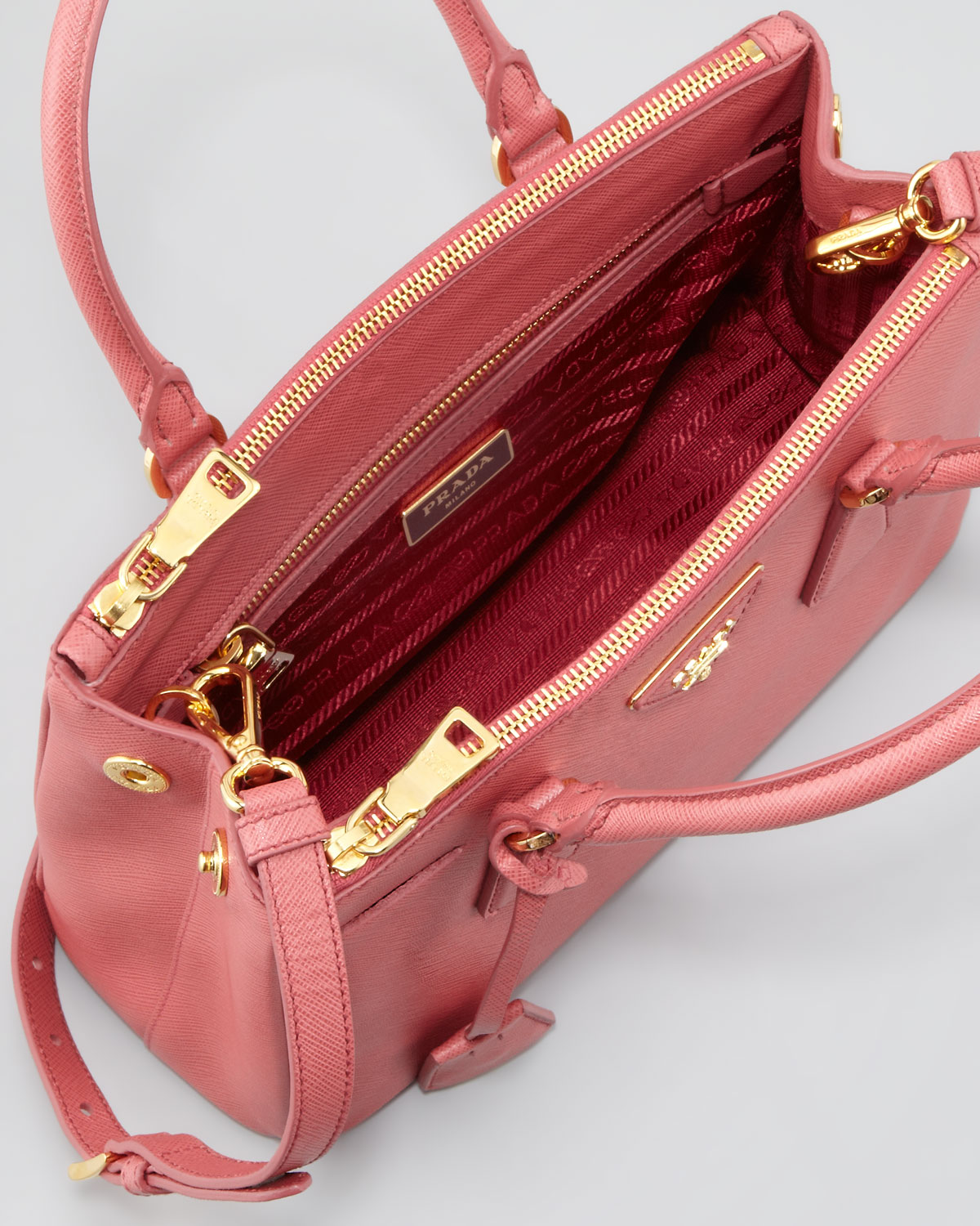 Lyst - Prada Mini Saffiano Lux Tote Bag in Pink