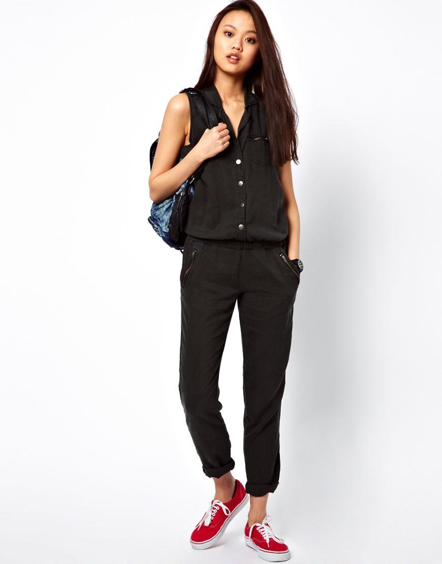 black utility boiler suit