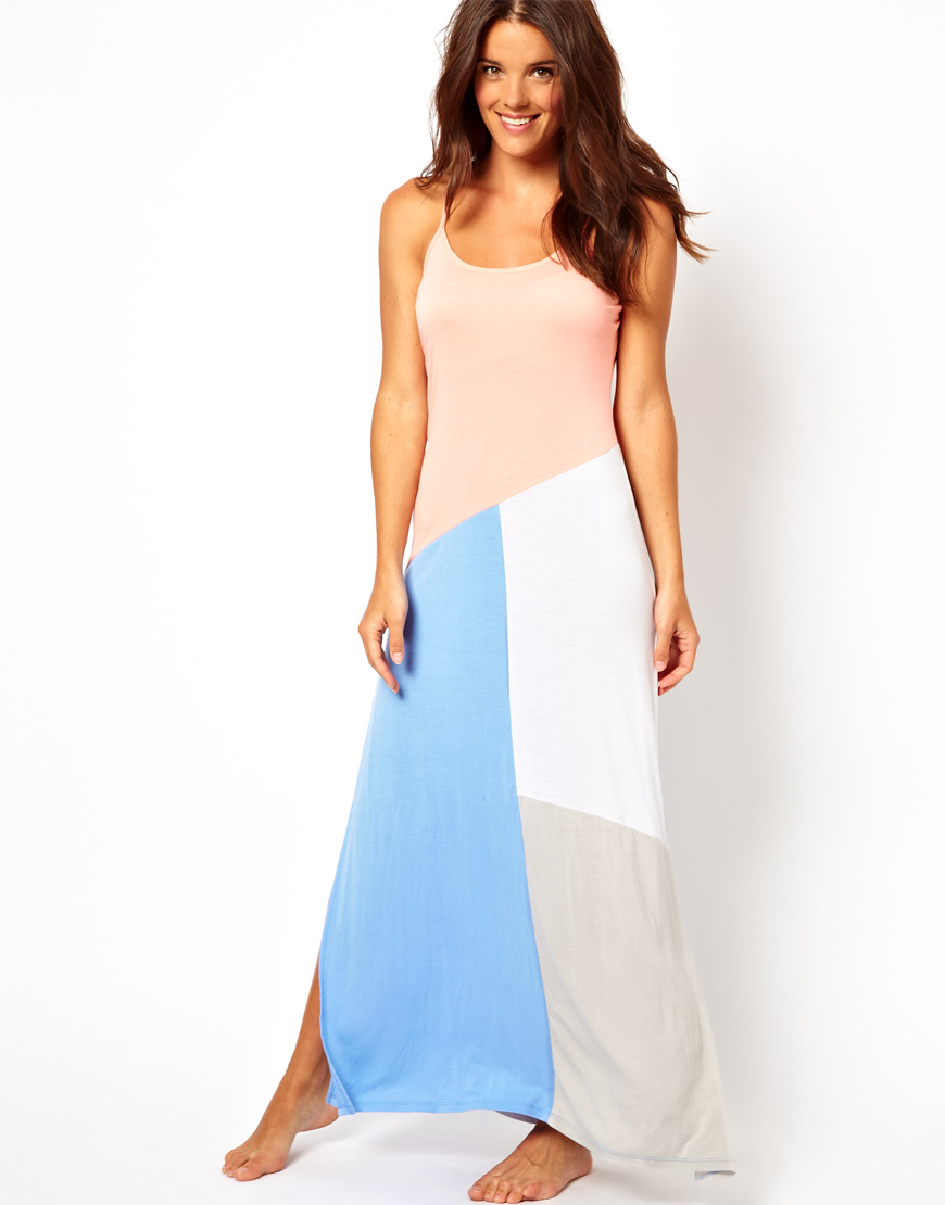 river island coral maxi dress