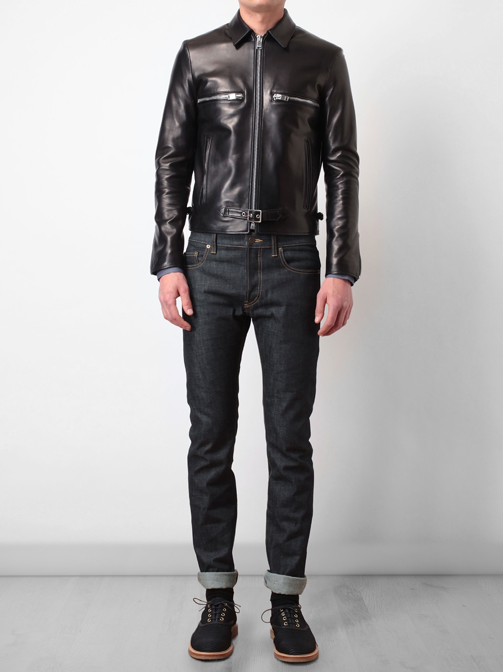 Lyst - Saint Laurent Leather Jacket in Black for Men