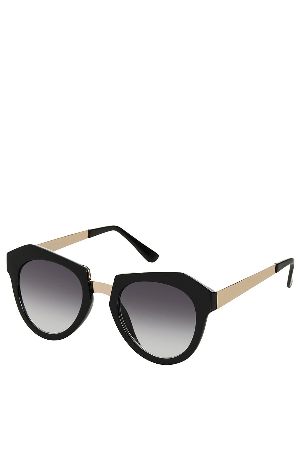 Topshop Small Plastic Round Sunglasses in Black | Lyst