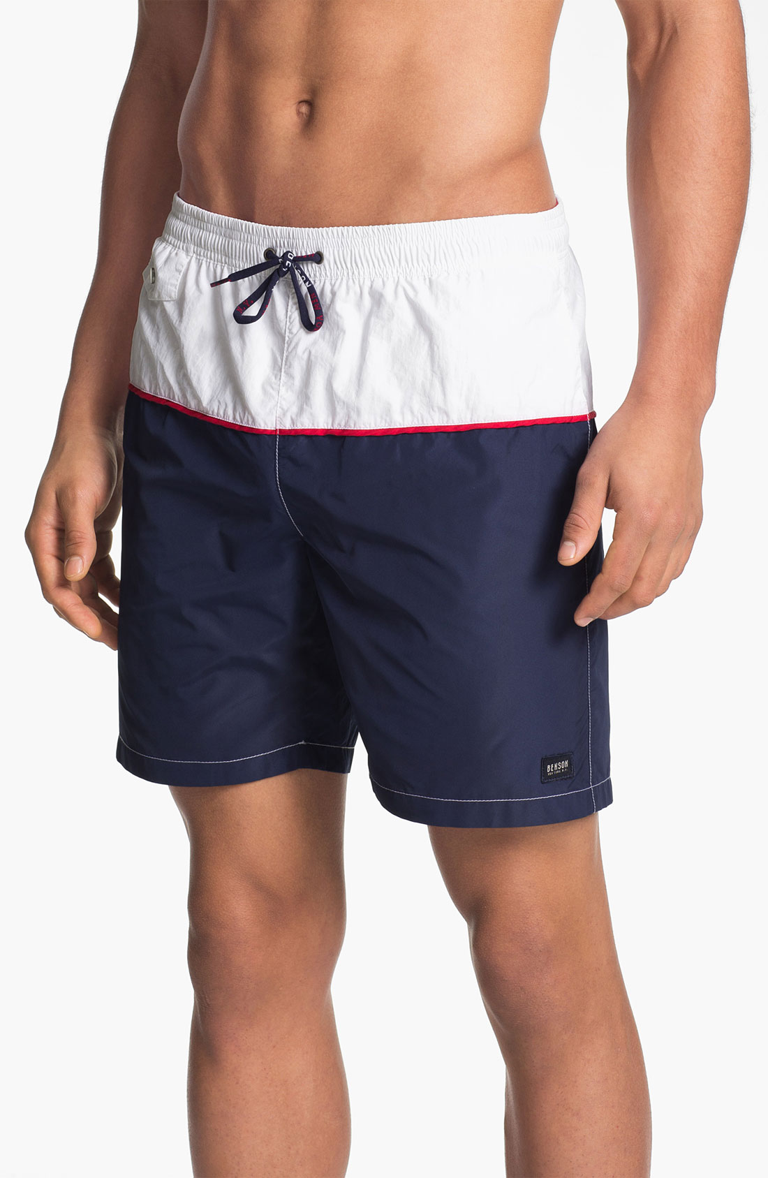 Benson ColorBlock Swim Trunks in Blue for Men (white/ navy) Lyst