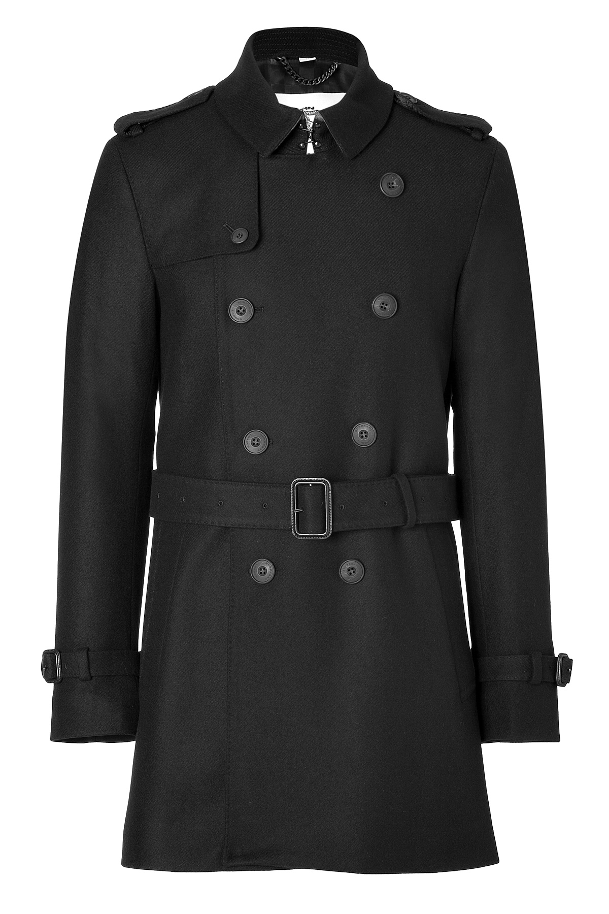 Lyst - Burberry Woolblend Short Britton Trench Coat in Black in Black ...