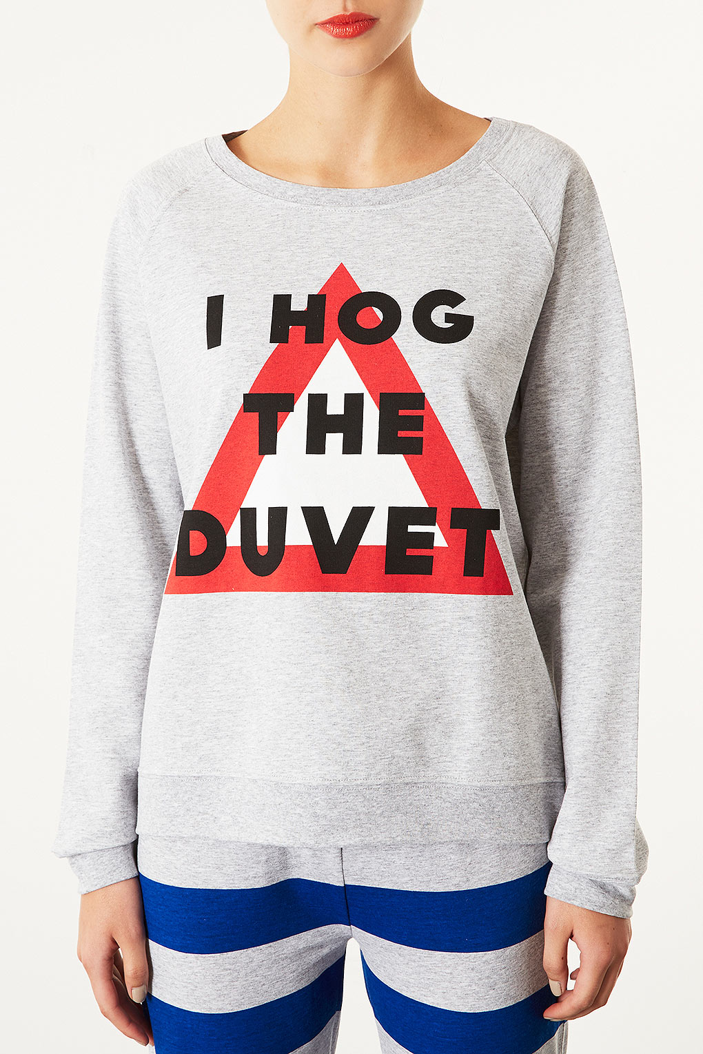 Topshop Hog The Duvet Pj Top In Grey Marl Gray Lyst