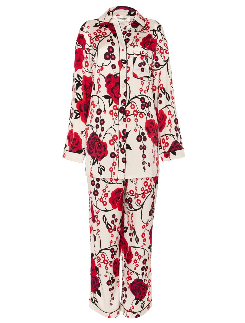 Temperley London Silk Satin Pyjama Set in Red - Lyst