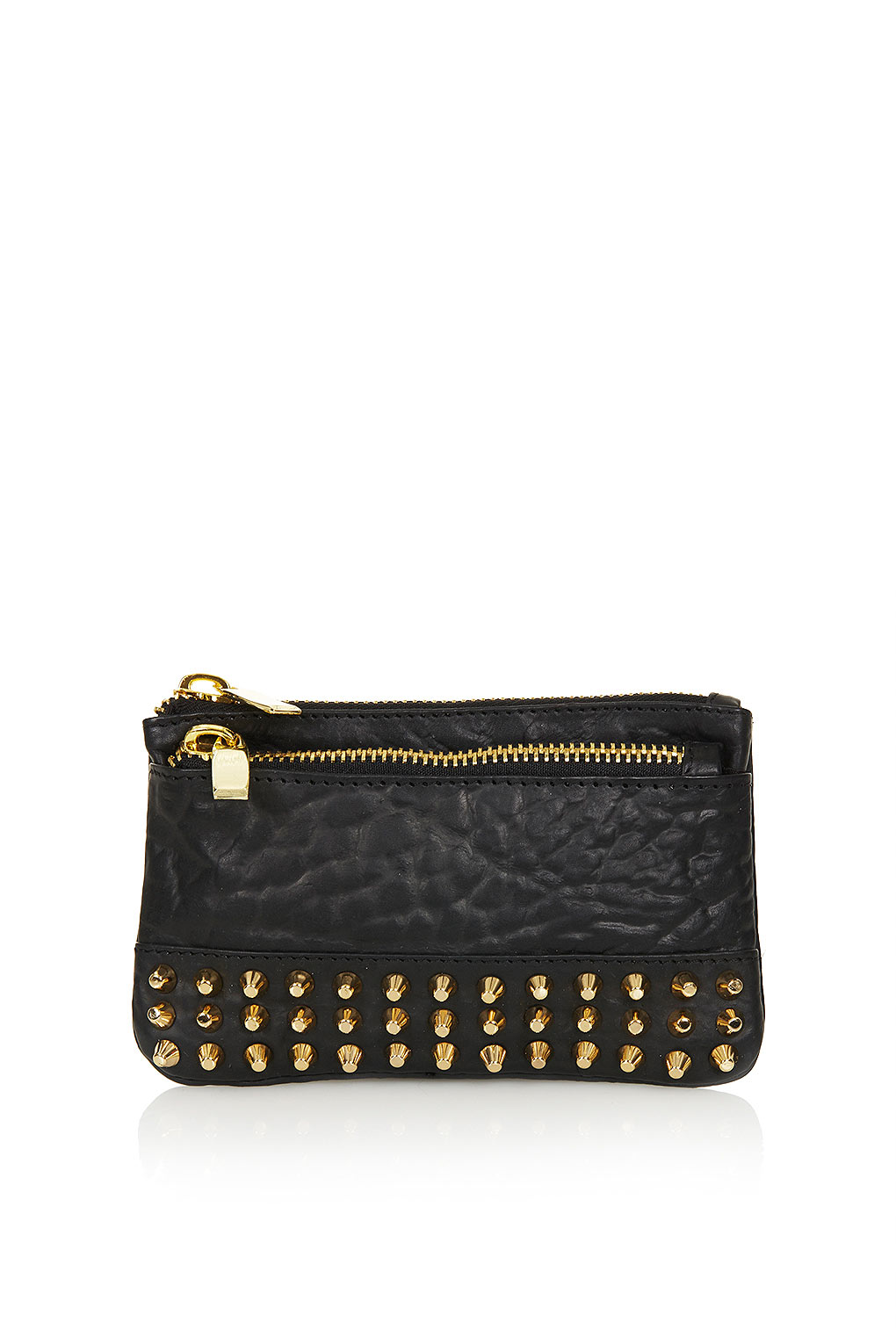 Merino Dome Stud Purse in Black Lyst
