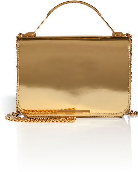 Emilio Pucci Leather Accordion Satchel in Gold Metallic in Gold | Lyst