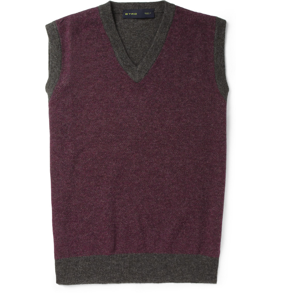 Lyst - Etro Knitted Wool and Cashmereblend Vest in Purple for Men