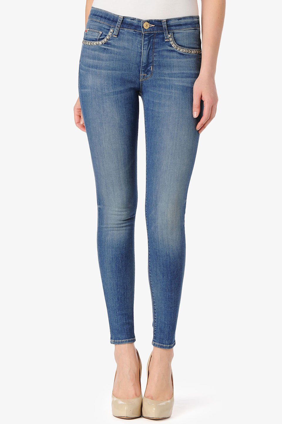 Lyst - Hudson jeans Nico Midrise Super Skinny in Blue