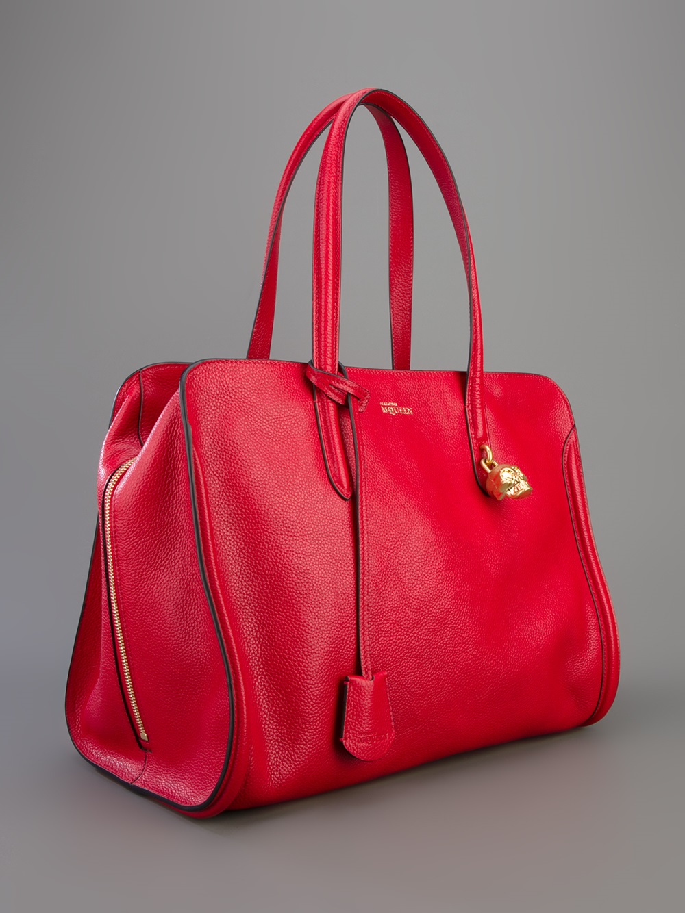 Alexander McQueen Leather Skull Padlock Bag in Red - Lyst