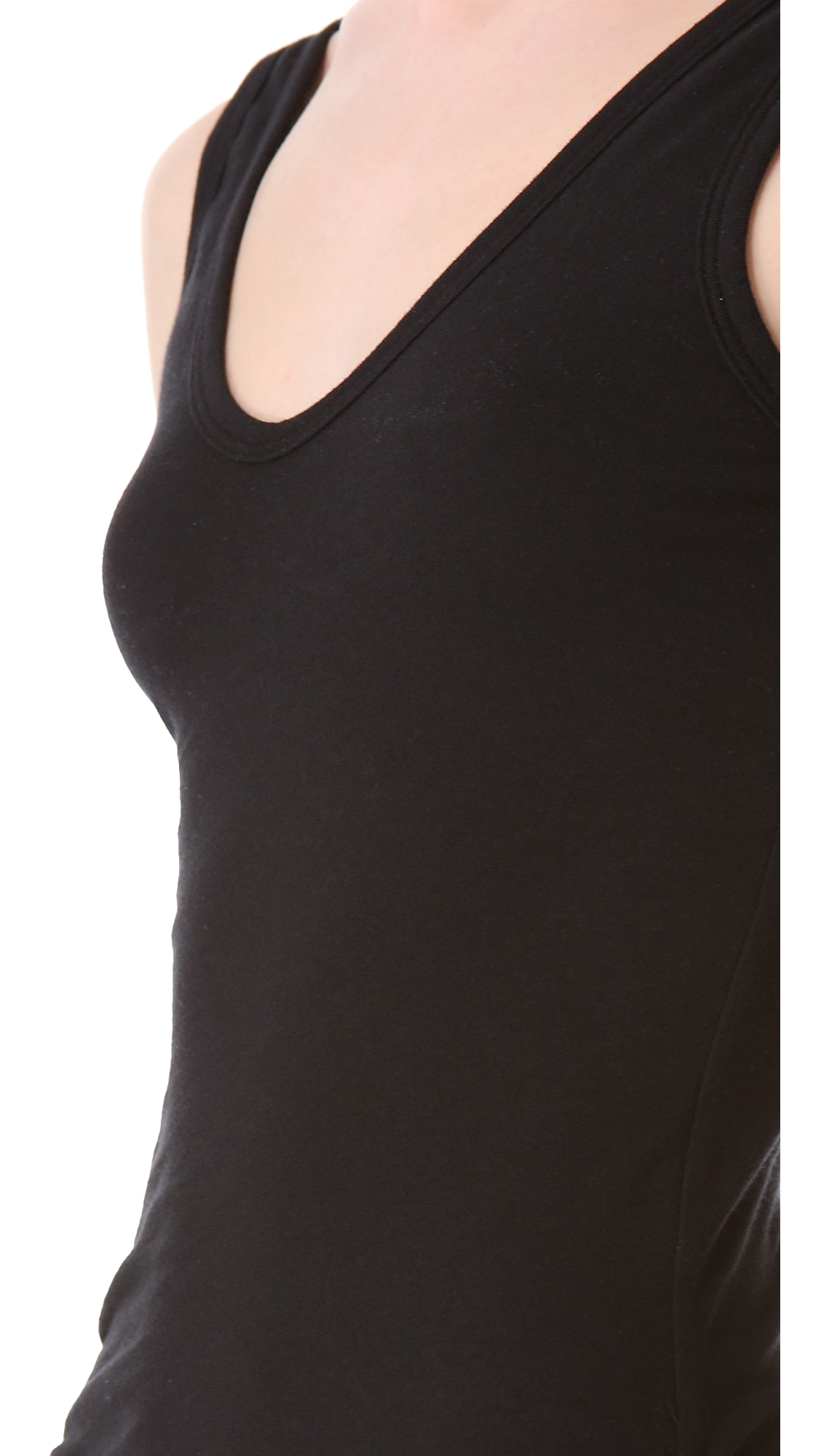 james perse skinny ruched tank dress James Perse Skinny Ruched Tank Dress in Black