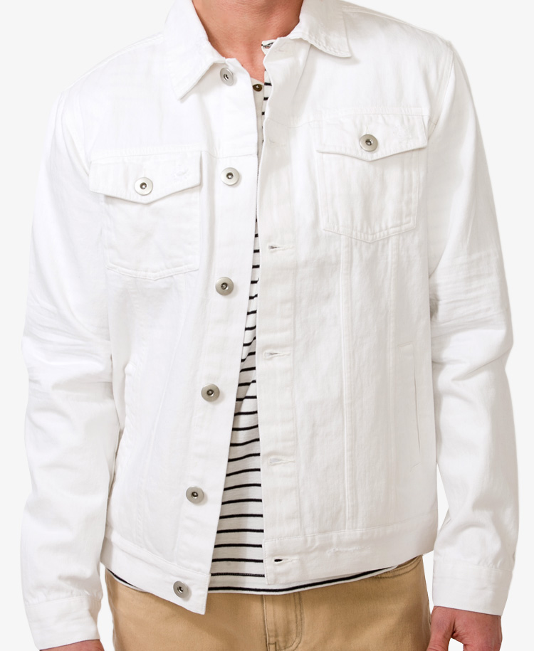 white distressed denim jacket mens