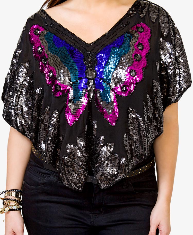 black sequin top forever 21