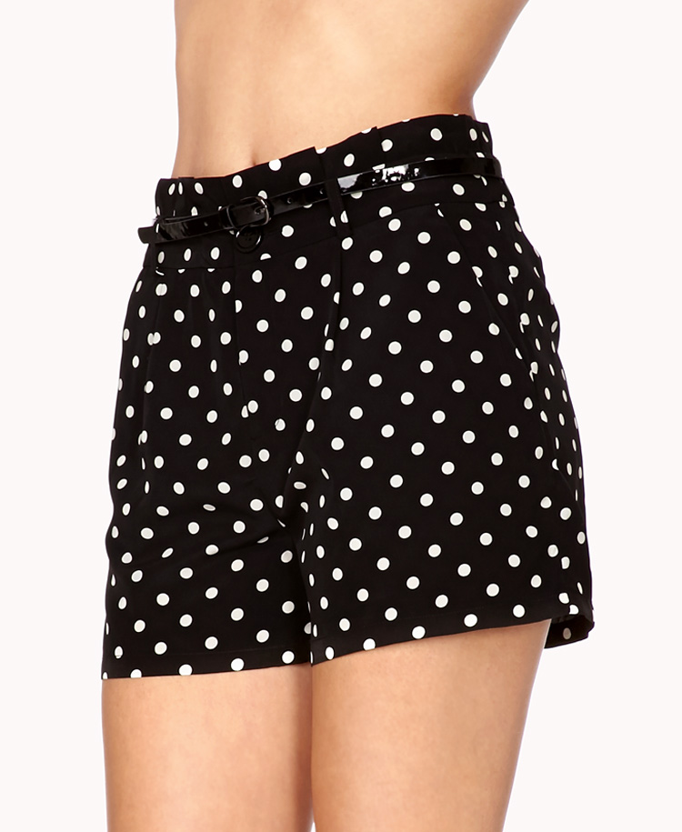 high waisted polka dot shorts