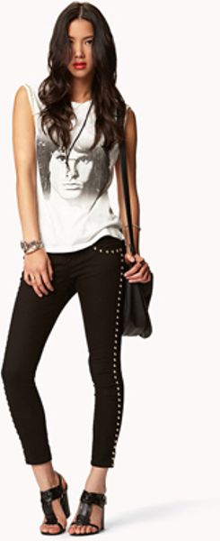 Chained+Muscle Forever 21 Chained Jim Morrison® Muscle Tee in White (ivory/black ...