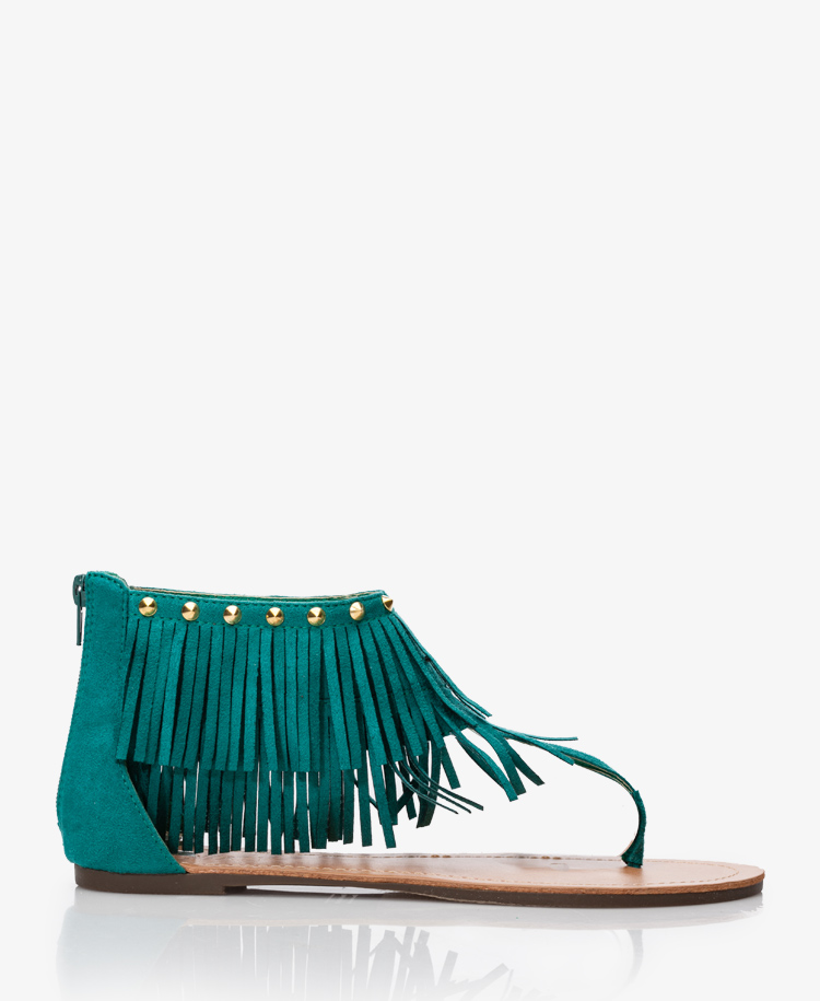 turquoise fringe sandals