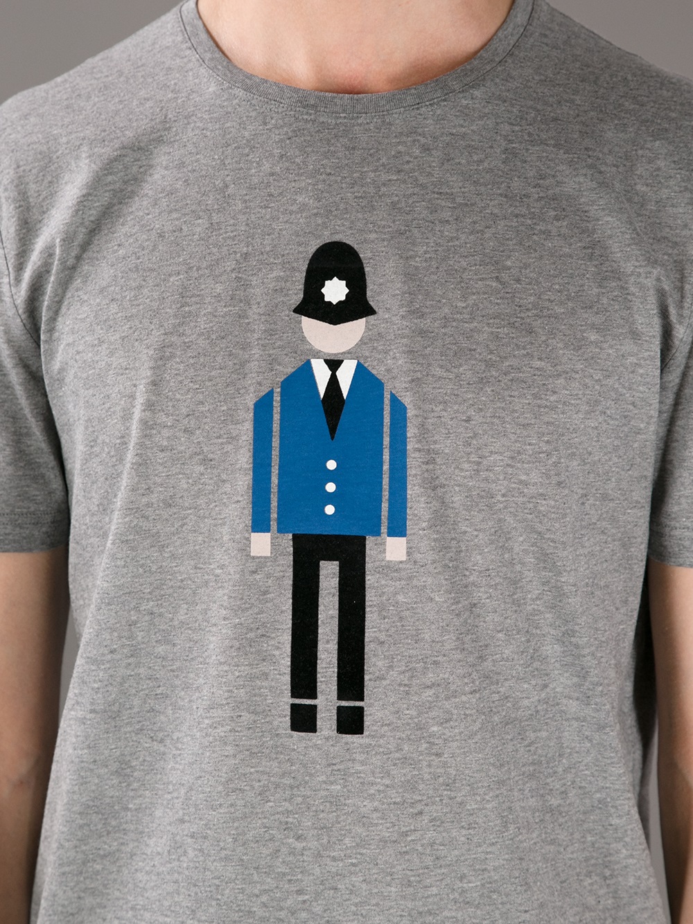 Burberry Prorsum Policeman Print Tshirt in Grey (Gray) for Men - Lyst
