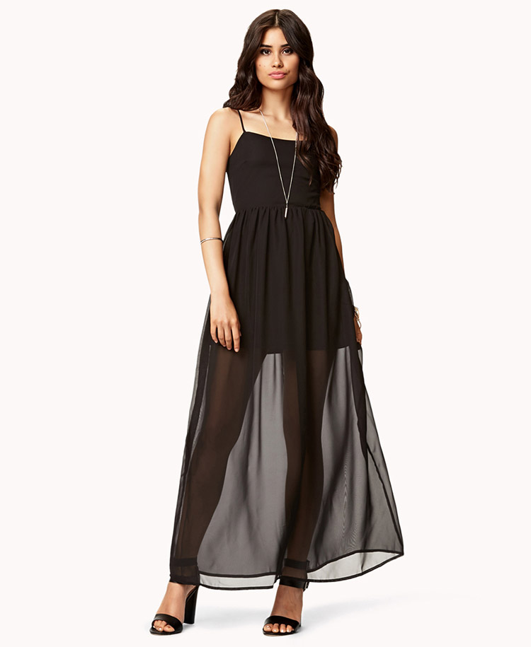 Forever 21 Empire Waist Maxi Dress in Black - Lyst