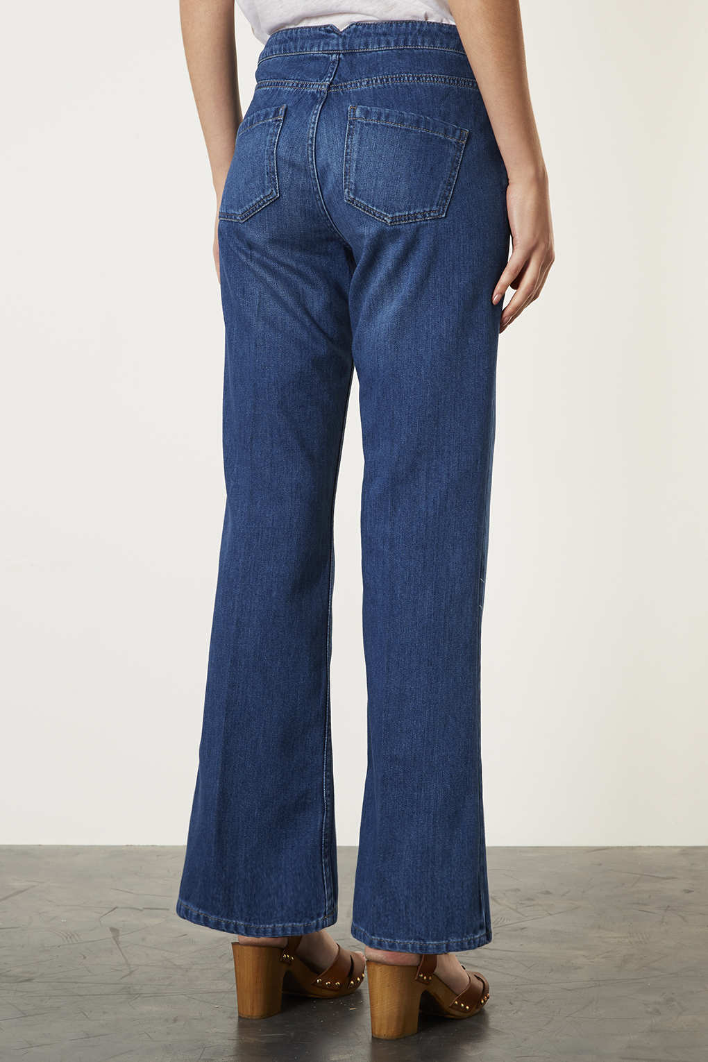 TOPSHOP Moto Vintage Slim Flare Jeans in Mid Stone (Blue) - Lyst