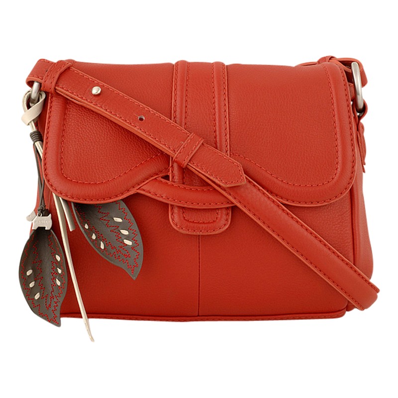 Radley Cheadle Leather Flapover Cross Body Handbag in Red | Lyst