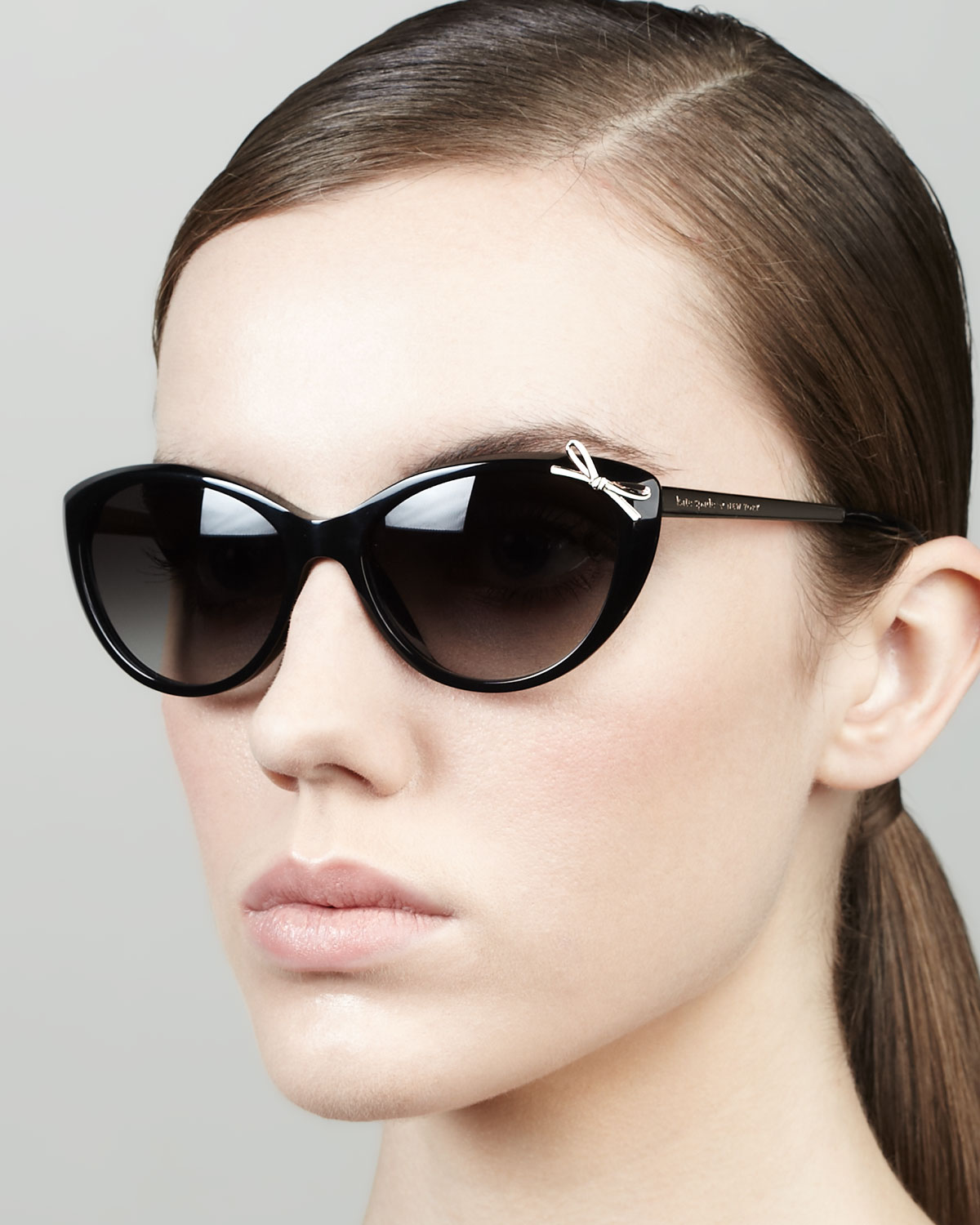 Lyst - Kate Spade New York Livia Bow Cat-eye Sunglasses in Black