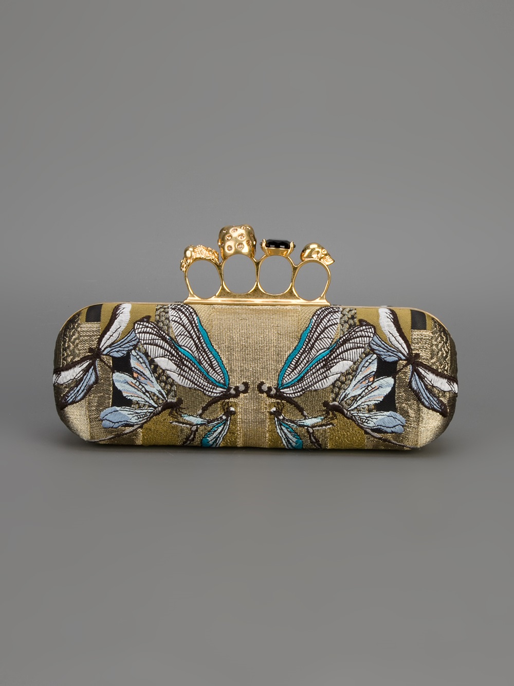 Alexander McQueen Dragonfly Embroidered Box Clutch Lyst
