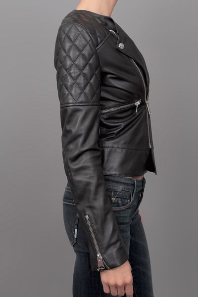 Anine Bing Biker Leather Jacket in Black | Lyst