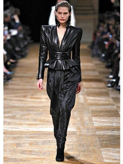 Balmain Nappa Leather Kimono Jacket in Black - Lyst