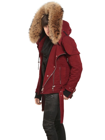 balmain fur coat