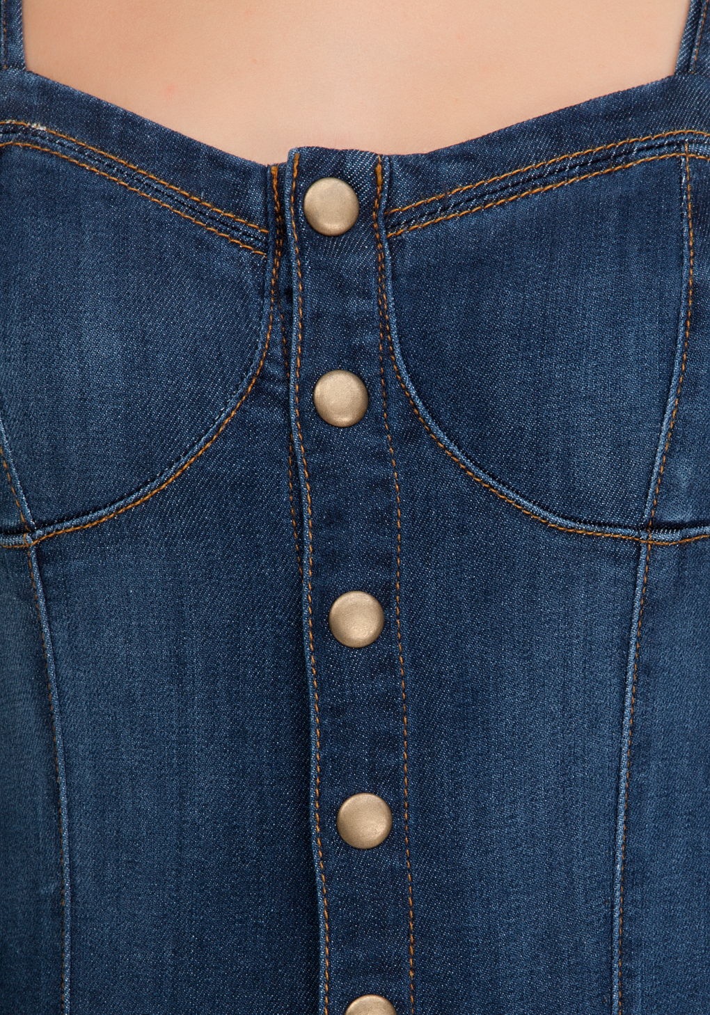 denim bustier jumpsuit