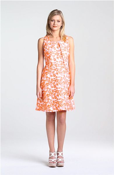 Betsey Johnson Sleeveless Floral Print Sheath Dress in Orange (ivy ...