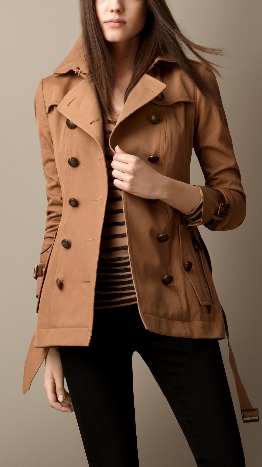 short camel trench coat
