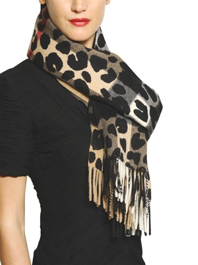 leopard cashmere scarf
