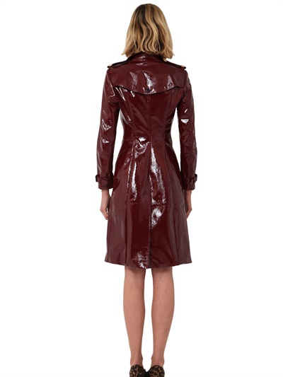 Prorsum Laminated Leather Trench Coat in | Lyst