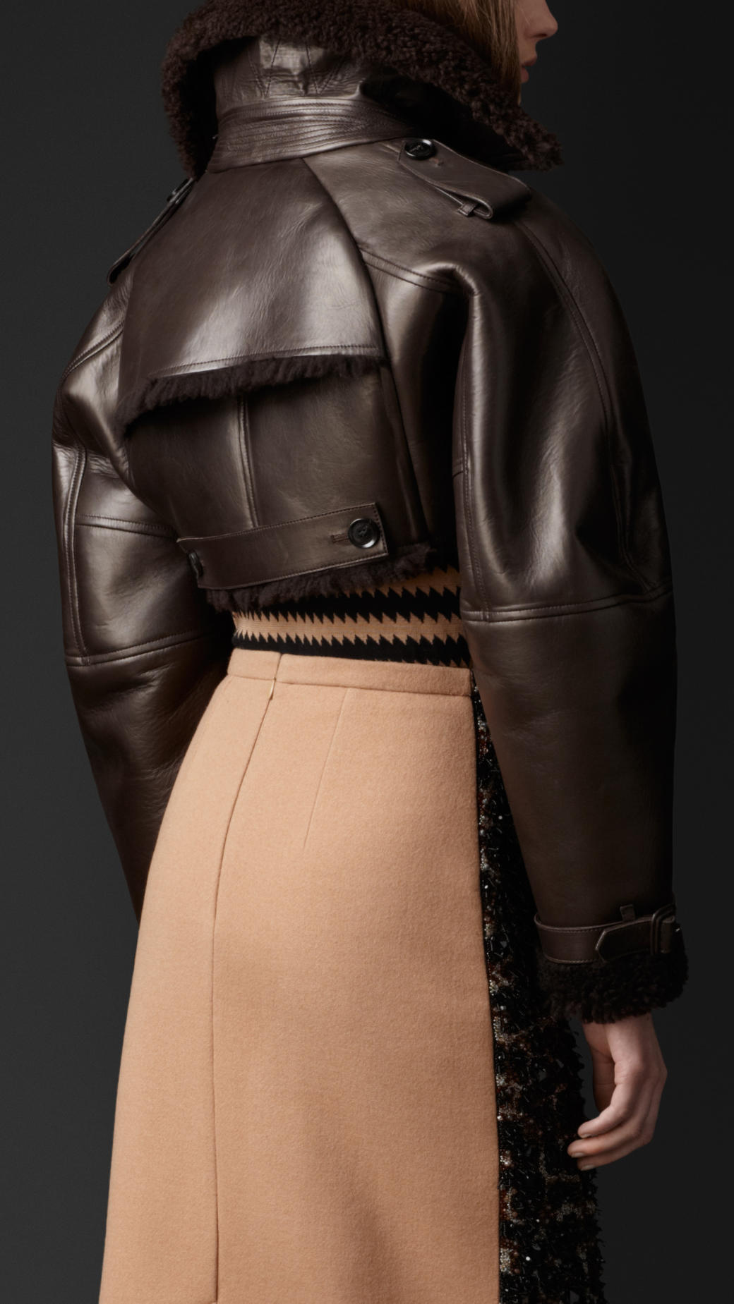 dark brown cropped jacket