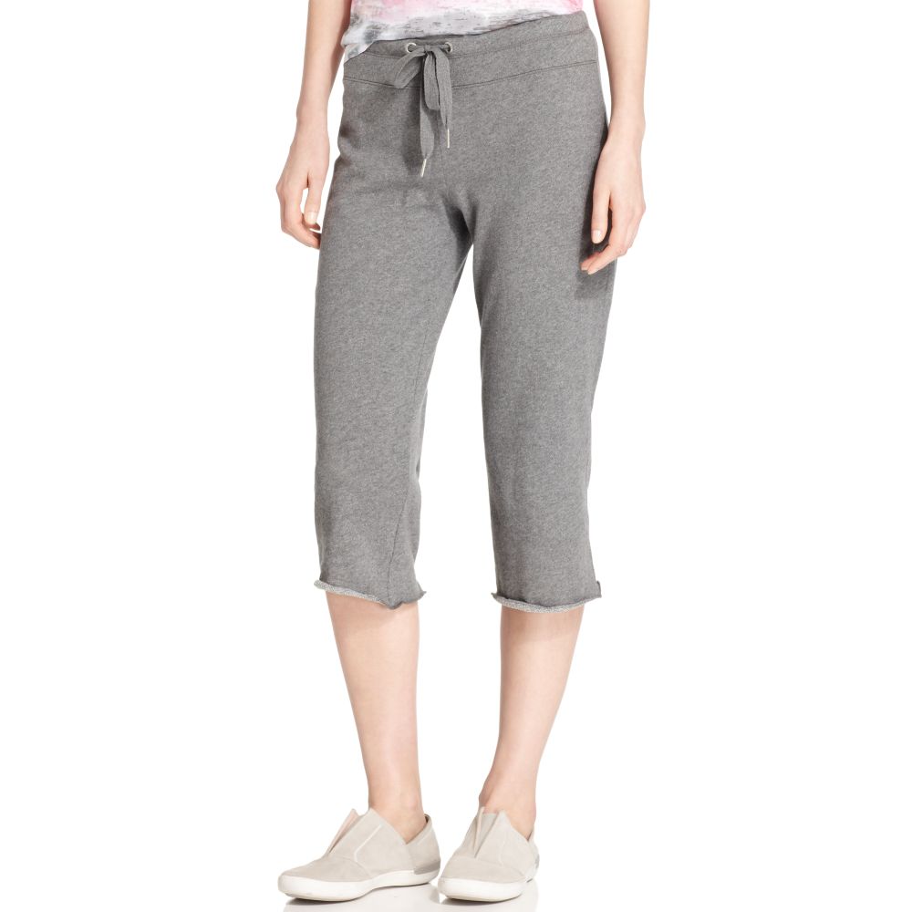 Calvin Klein Cropped Sweatpants in Gray - Lyst
