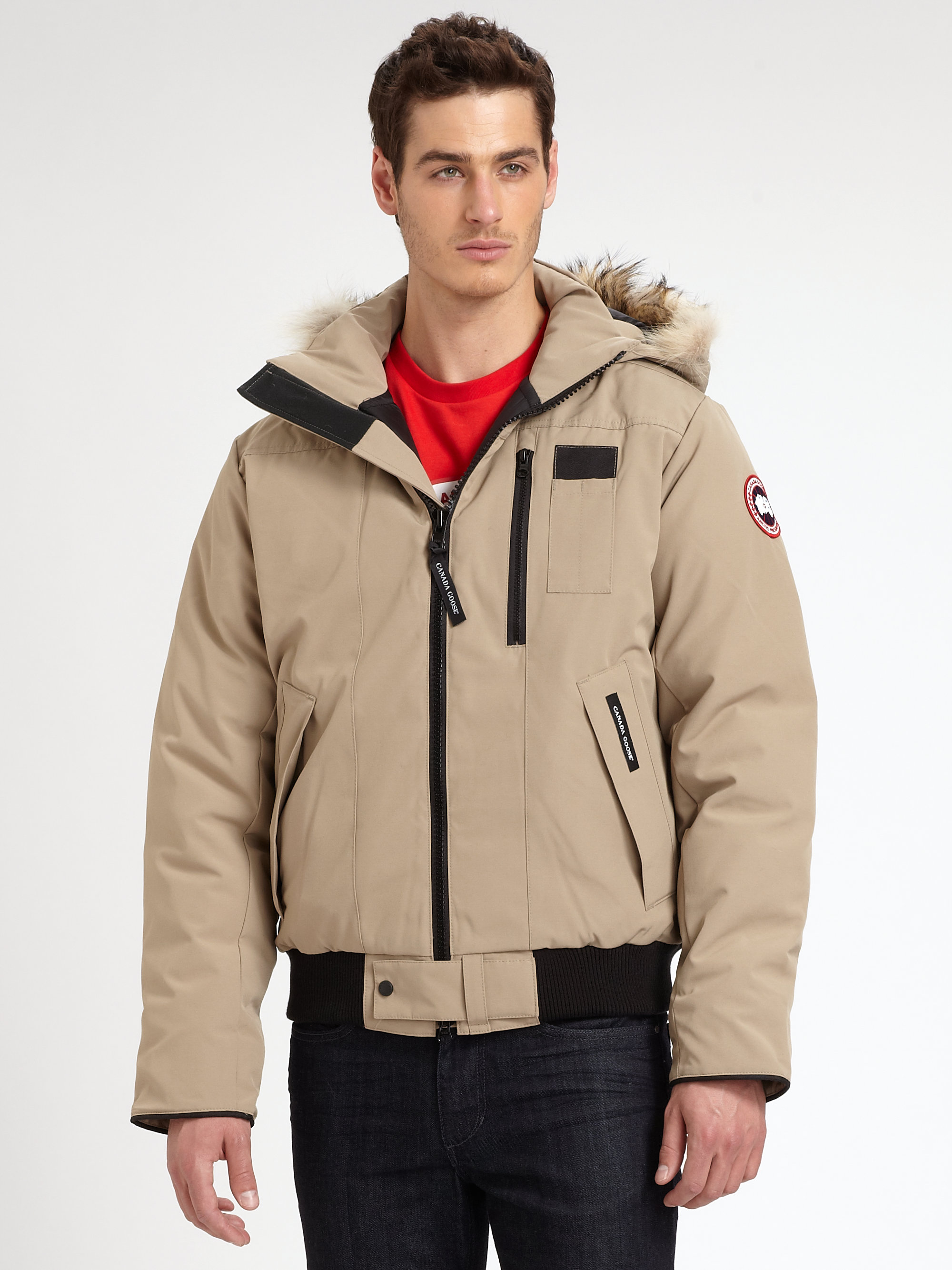 Canada Goose Goose Borden Fur Trimmed Puffer Jacket In Tan Brown