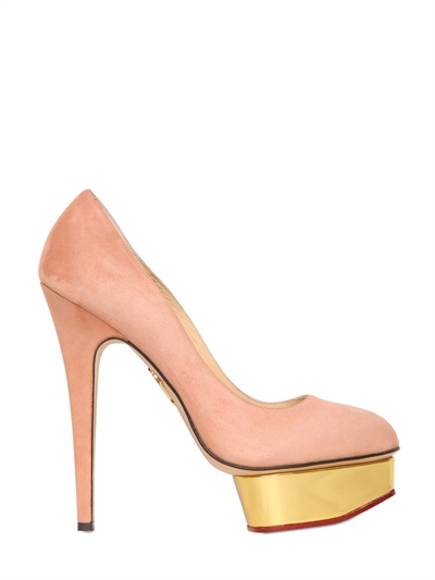 Lyst - Charlotte Olympia 150mm Dolly Suede Pumps in Pink