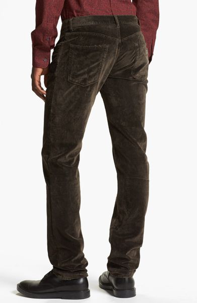 Dolce & Gabbana Slim Fit Velvet Pants in Brown for Men (dark brown) | Lyst