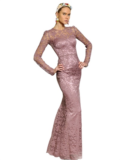 dolce gabbana pink lace dress