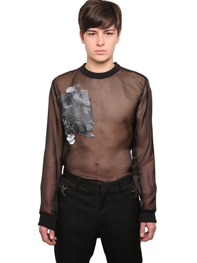 Givenchy Naked Man Printed Silk Organza Shirt in Black for Men | Lyst